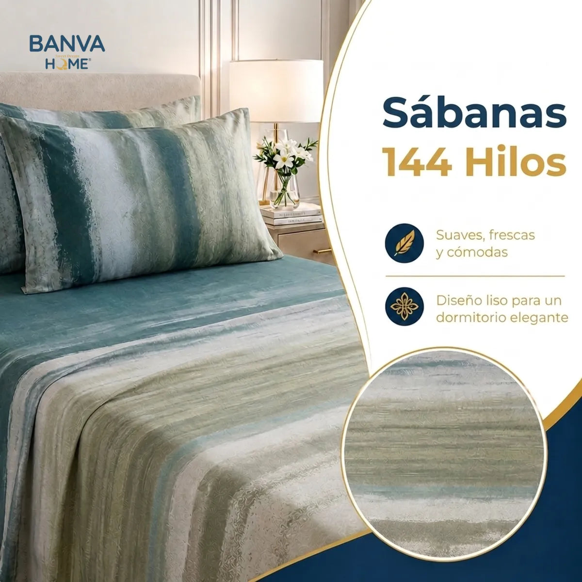 Juego Sábana Illusions 144 Hilos Liso 1.5 Plazas IMAN