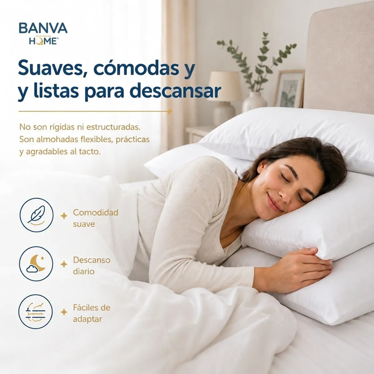 Pack 4 Almohada Blanco 50x70