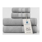 Juego 4 Toalla American Family Gris 400gr