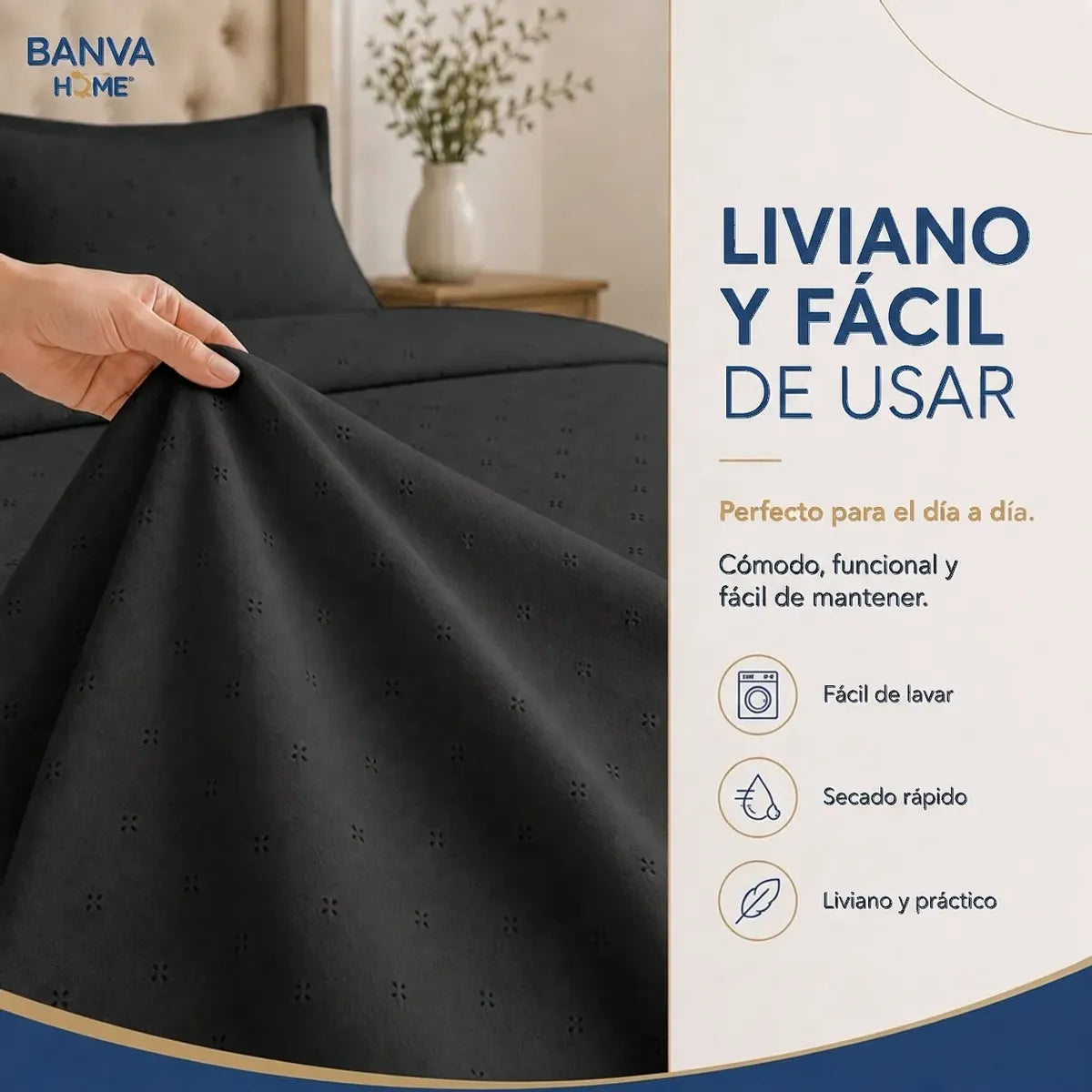 Quilt Roma King Negro