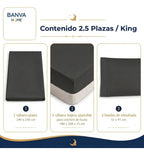 Juego Sábana Illusions 144 Hilos Liso King Negro