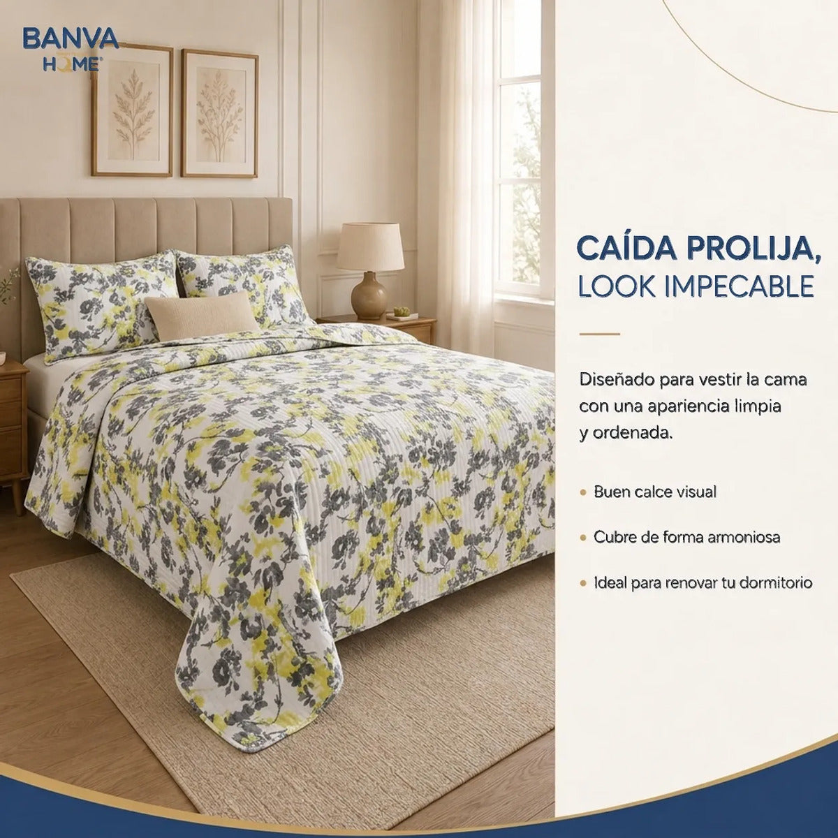 Quilt Bruselas 1.5 Plazas Amarillo