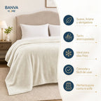 Frazada Illusions Flannel Liso 2 Plazas Beige