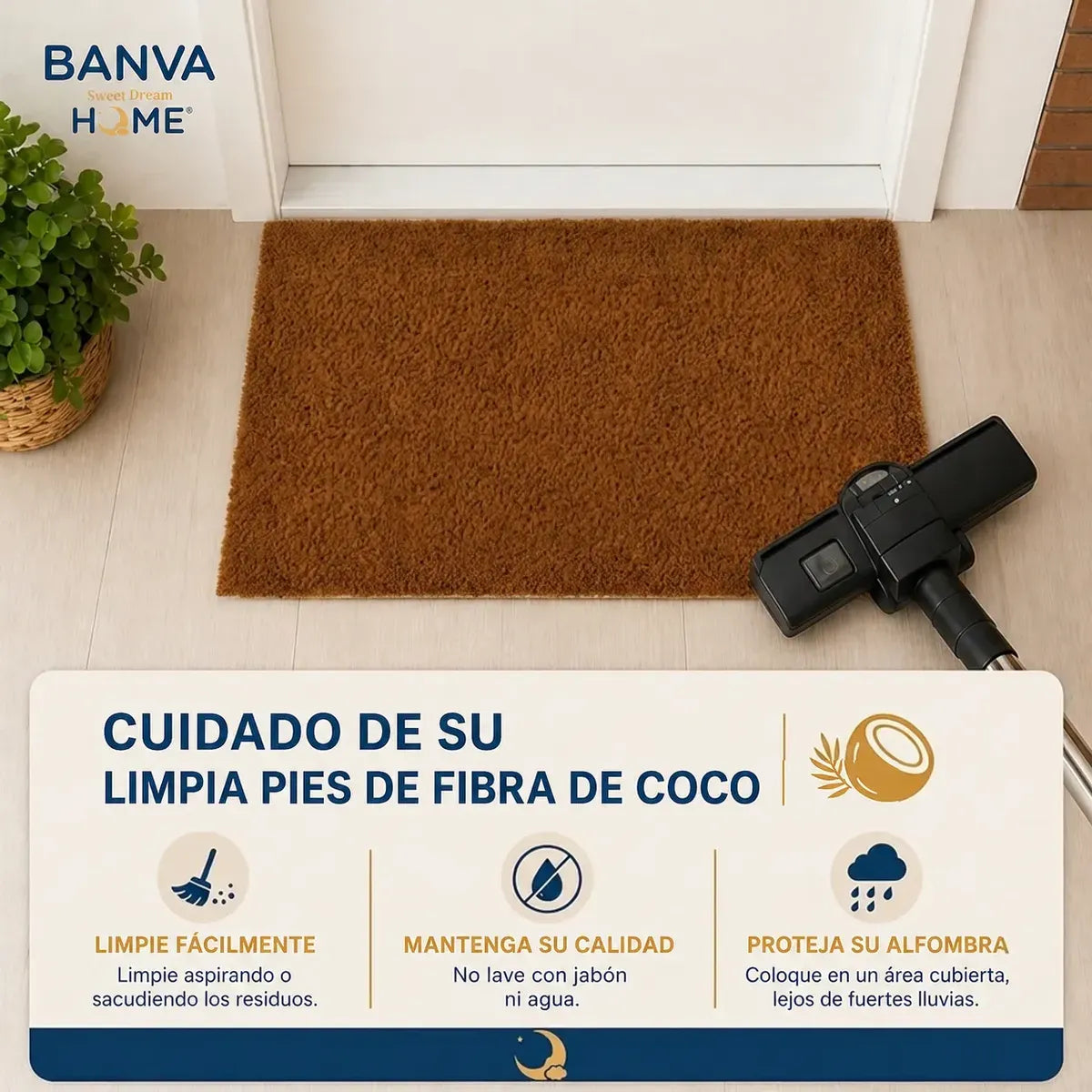 Limpiapies Coco Natural 120x60
