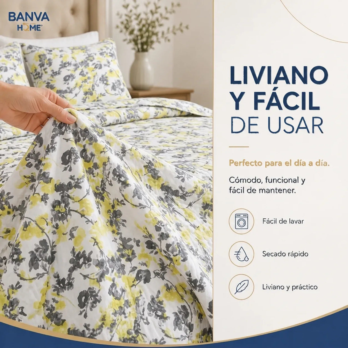 Quilt Bruselas 2 Plazas Amarillo