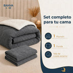Plumón Valencia Corduroy Sherpa 1.5 Plazas Gris