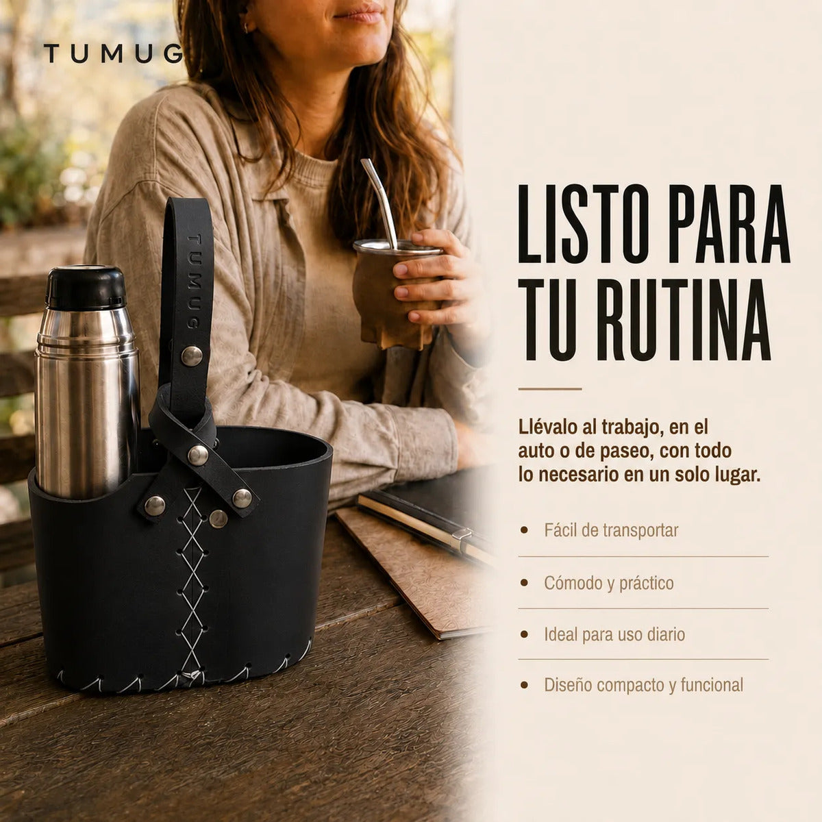 Bolso Matero Negro 2 Compartimientos Chico