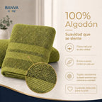 Juego 4 Toalla Illusions Verde Lima 400gr