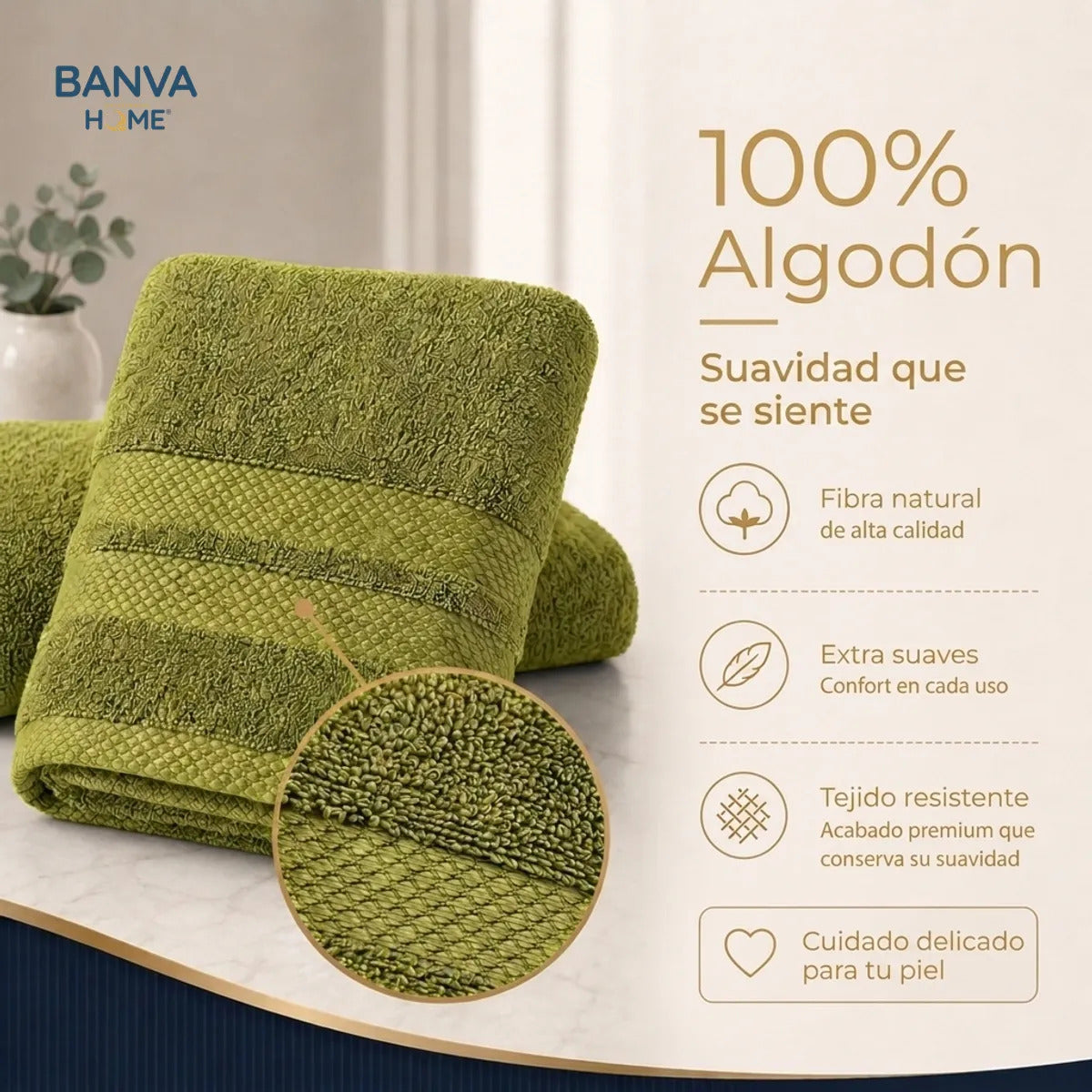 Juego 4 Toalla Illusions Verde Lima 400gr