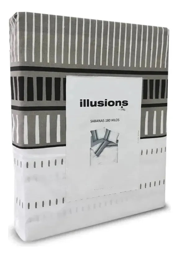 Juego Sábana Illusions 180 Hilos Bursa 1.5 Plazas