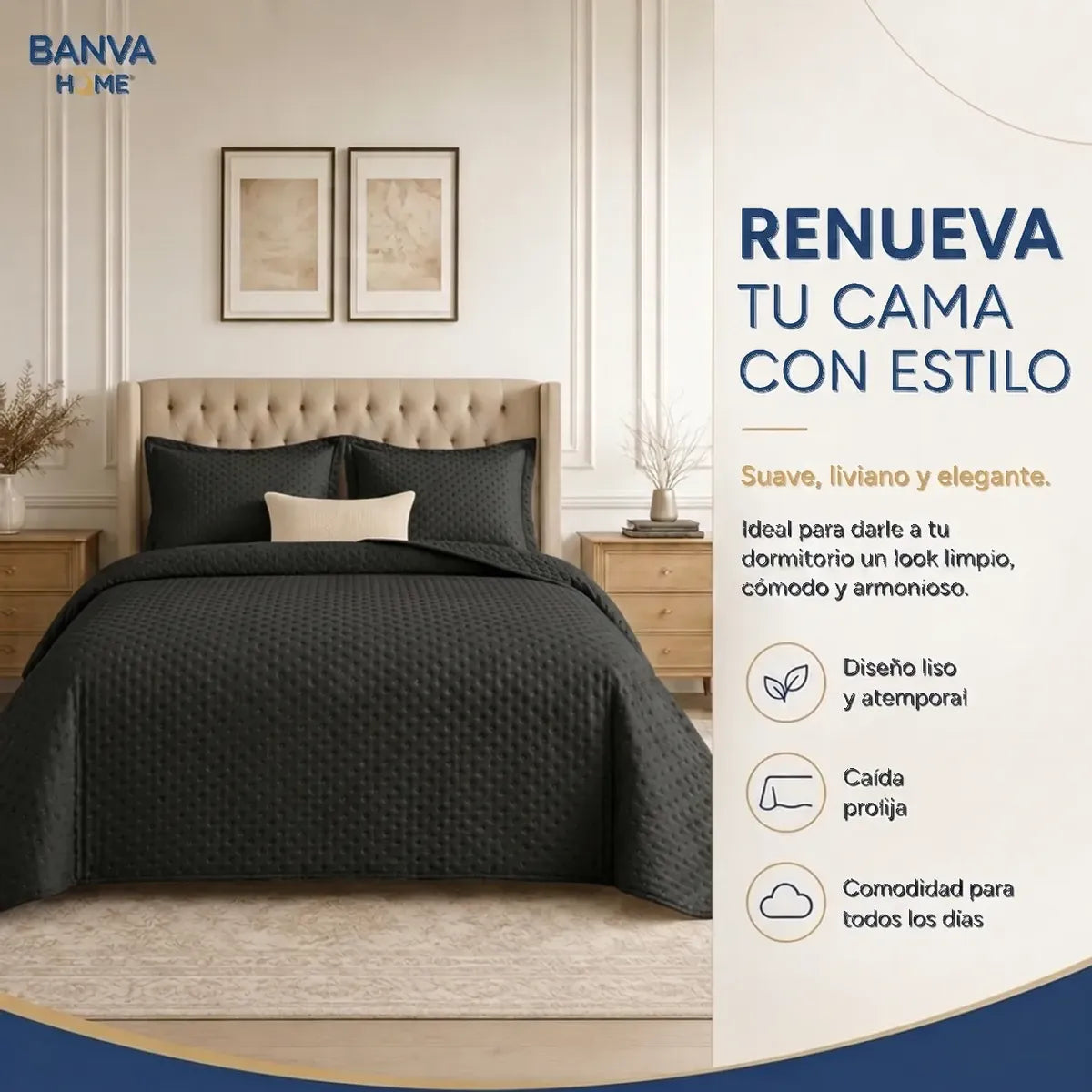 Quilt Atenas King Negro