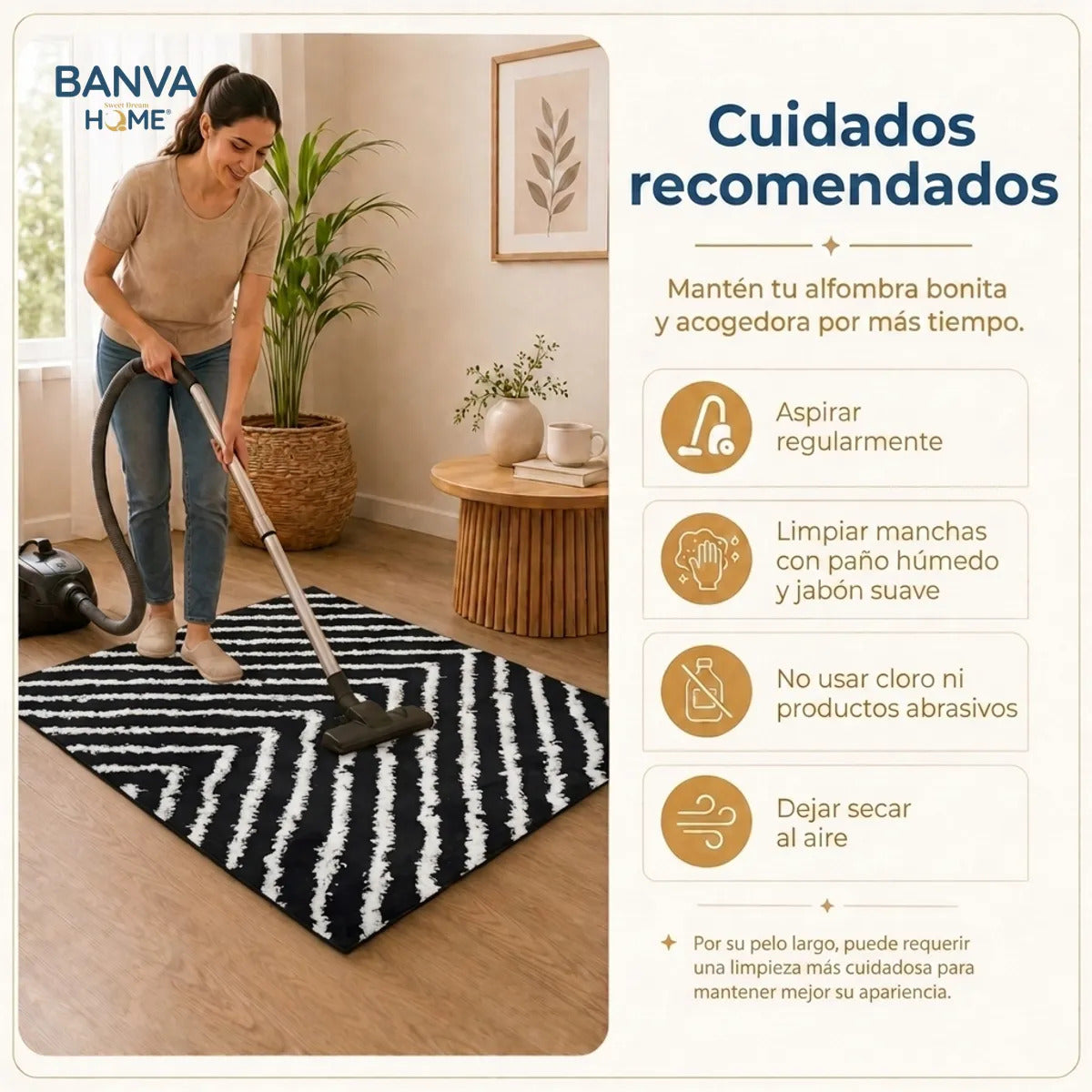 Shaggy Peluda Guiza Negro 100x50