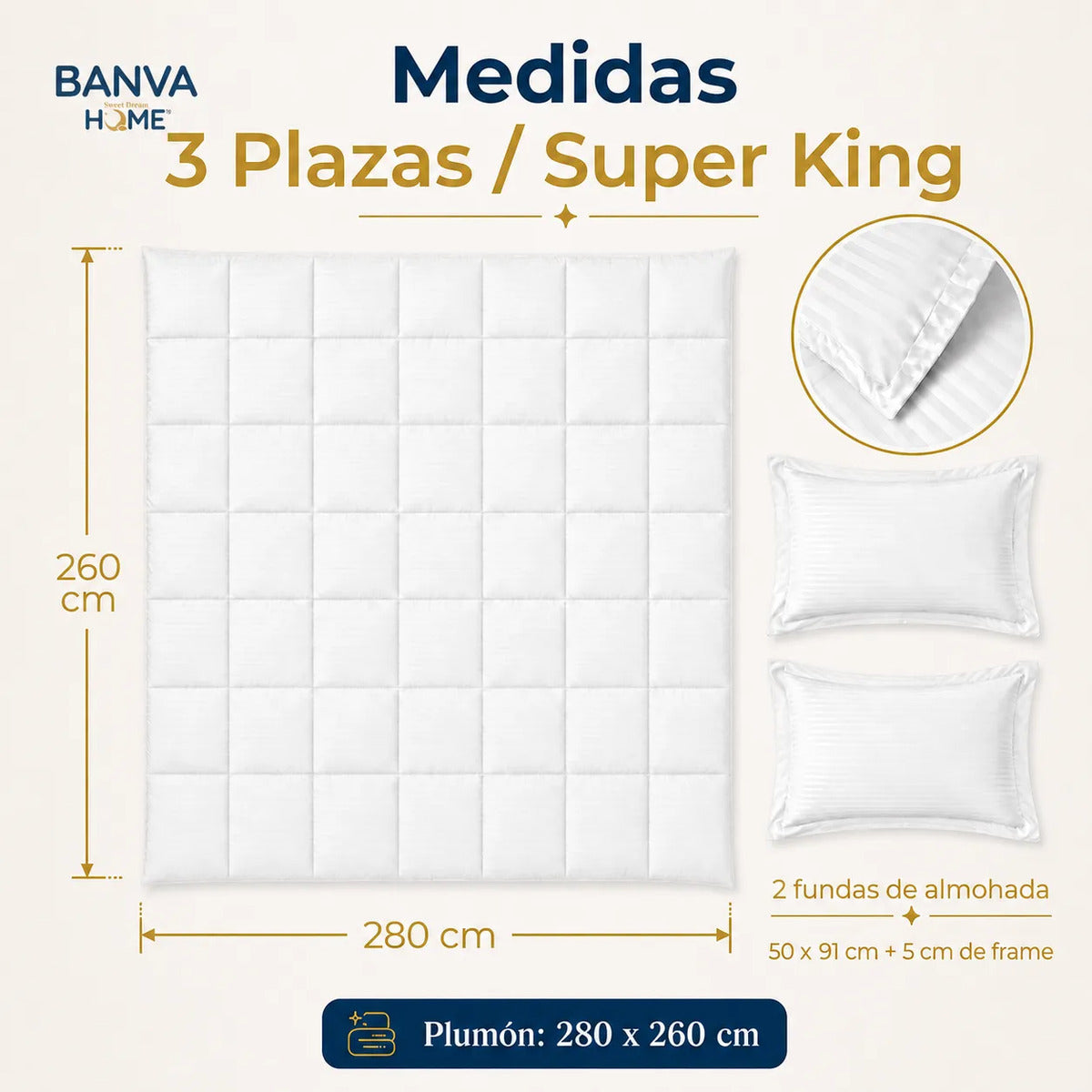 Plumón Valencia Embossed Blanco Súper King