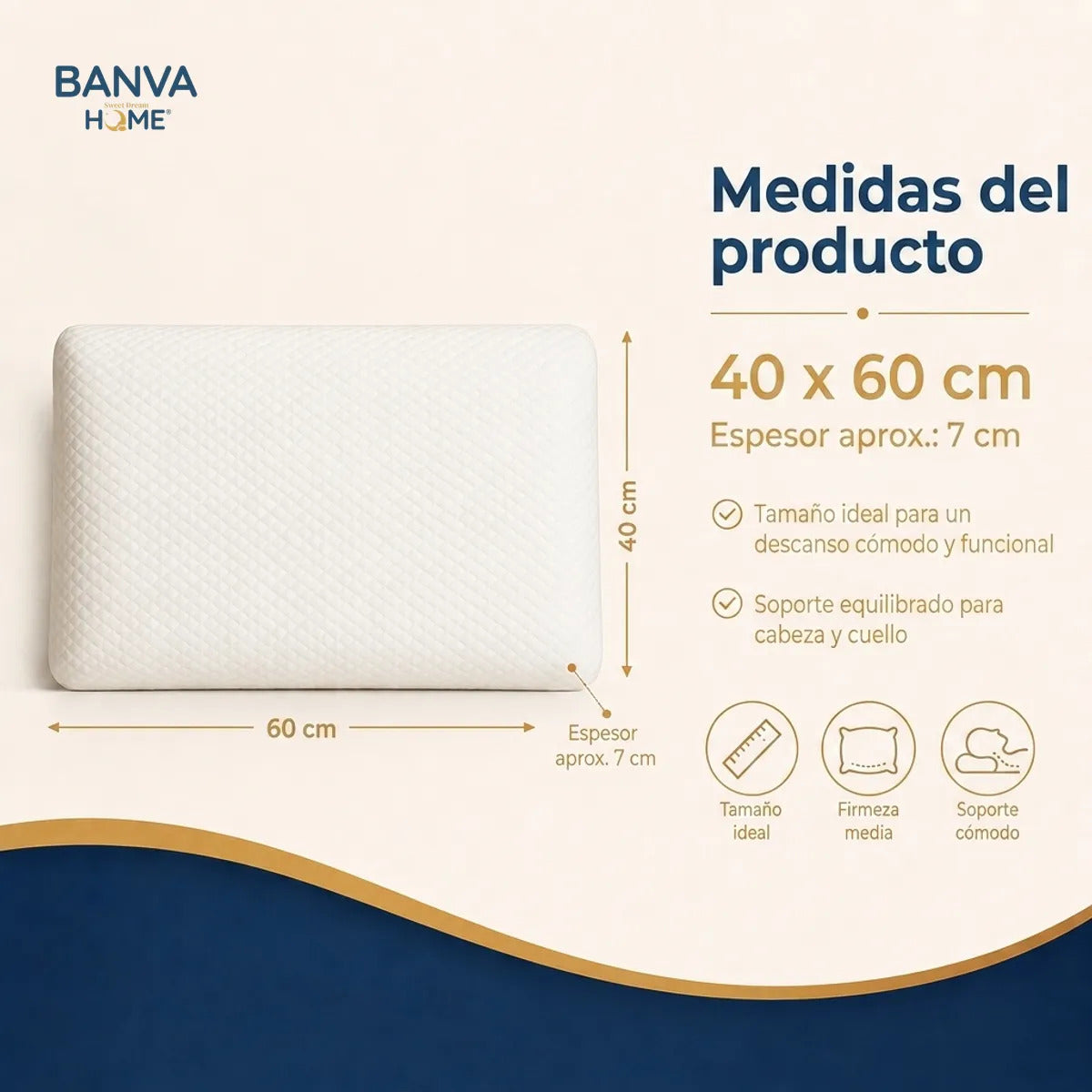 Almohada Illusions Blanco 60x40