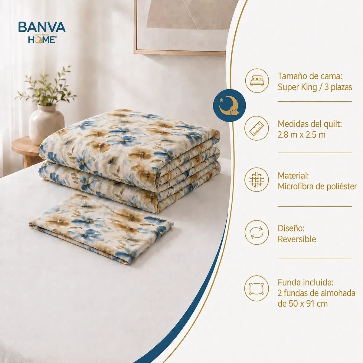 Quilt Breda Súper King Celeste