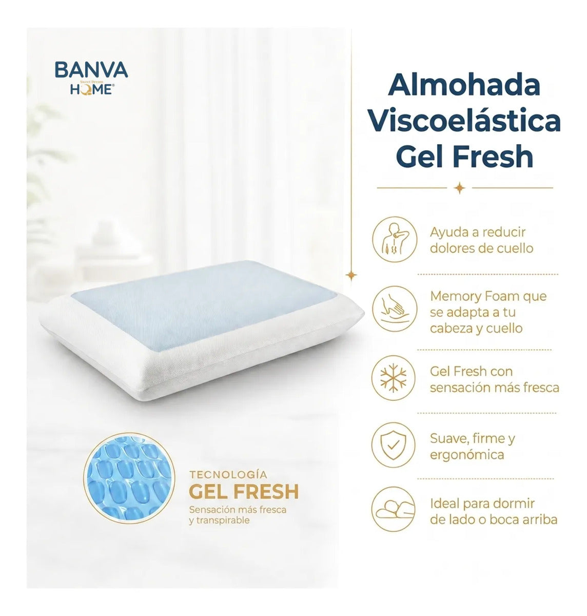 Almohada Illusions Gel Fresh 60x40