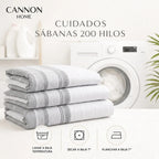 Juego Sábana Cannon 200 Hilos Express 2 Plazas Estampado