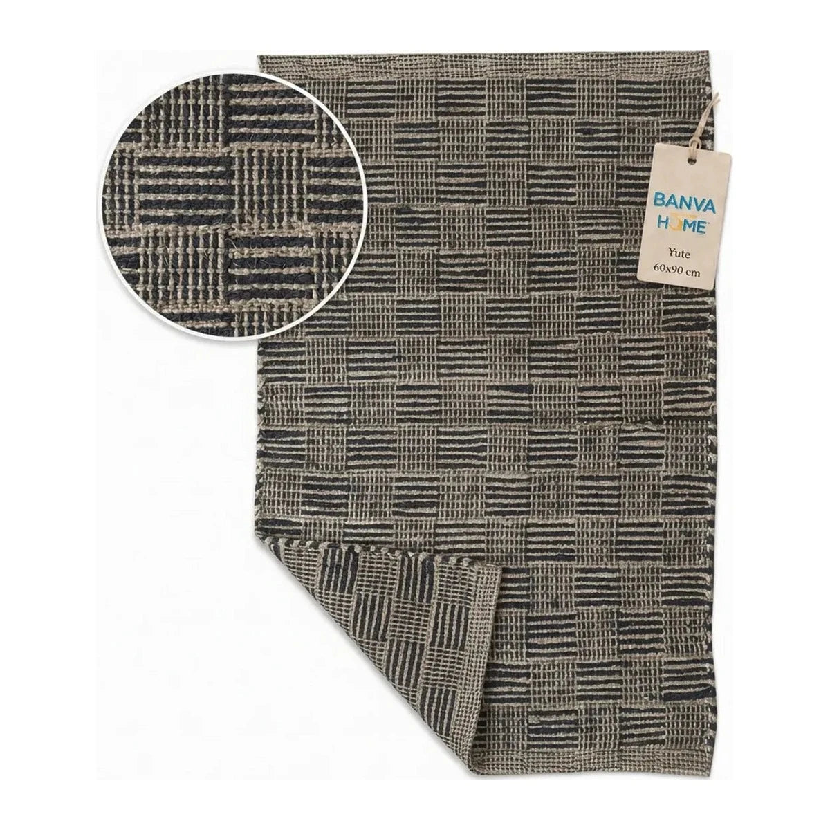 Jute Fibra Natural Tibet Negro 60x90