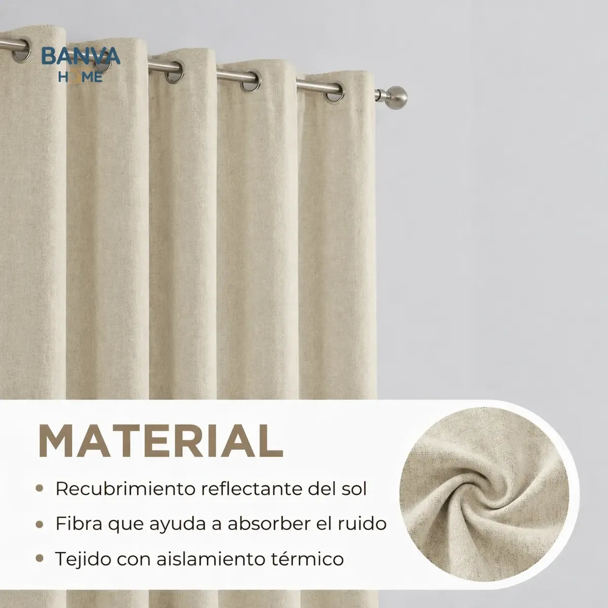 Set Cortinas Black Out Liso Perla 140x220