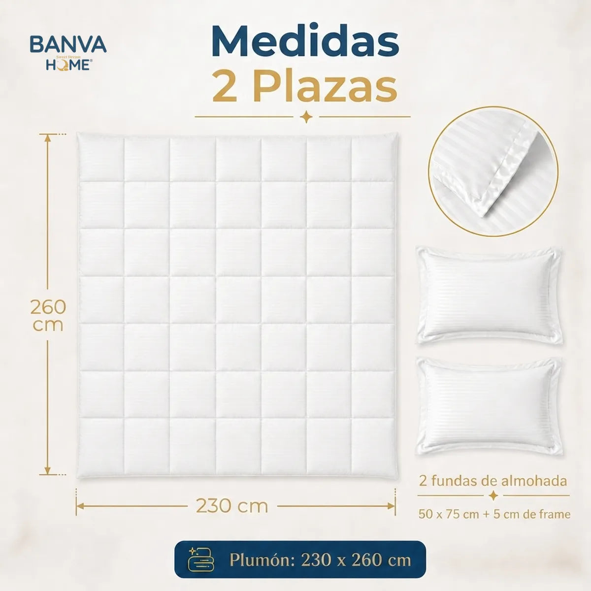 Plumón Valencia Embossed Blanco 2 Plazas