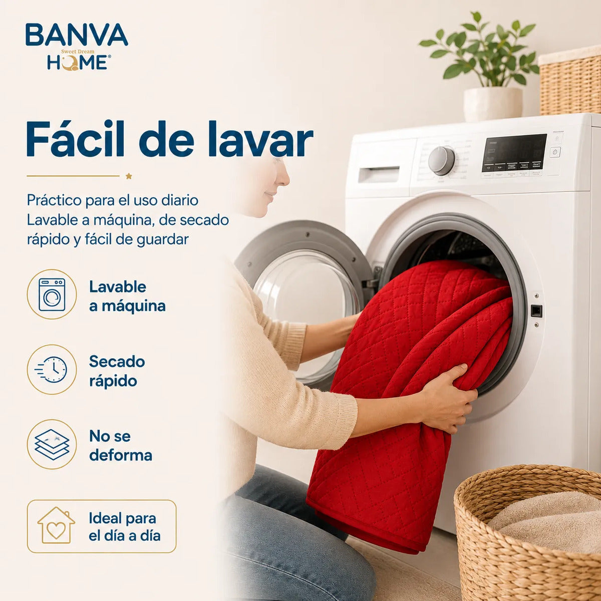 Quilt Bicolor 1.5 Plazas Red