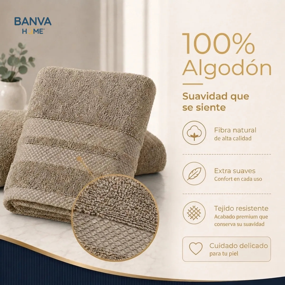 Juego 4 Toalla Illusions Beige 400gr