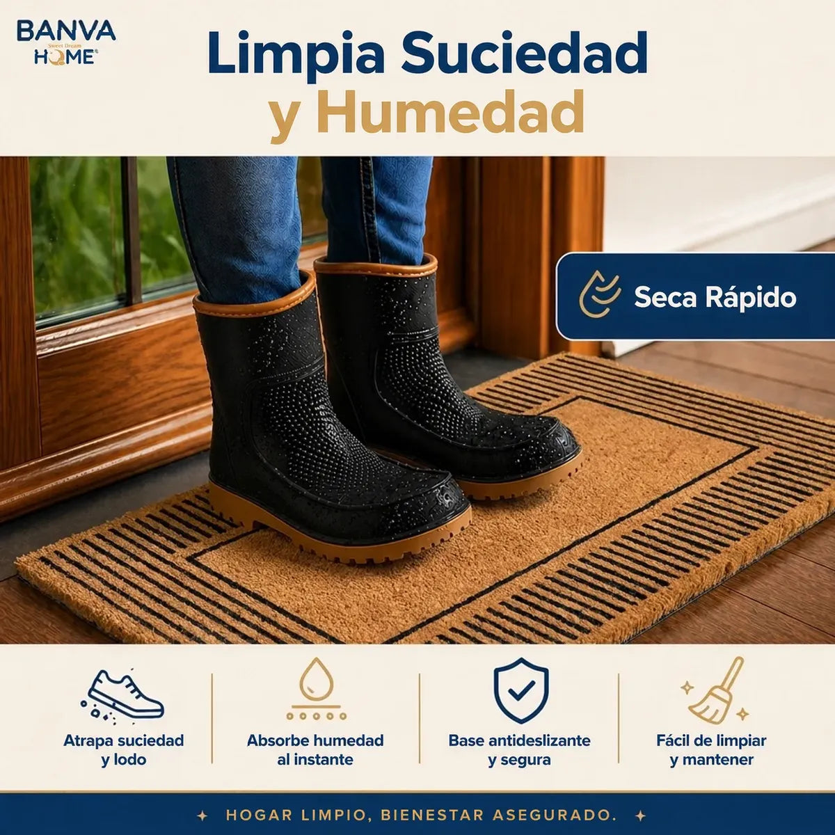 Limpiapies Coco Stripes 120x60