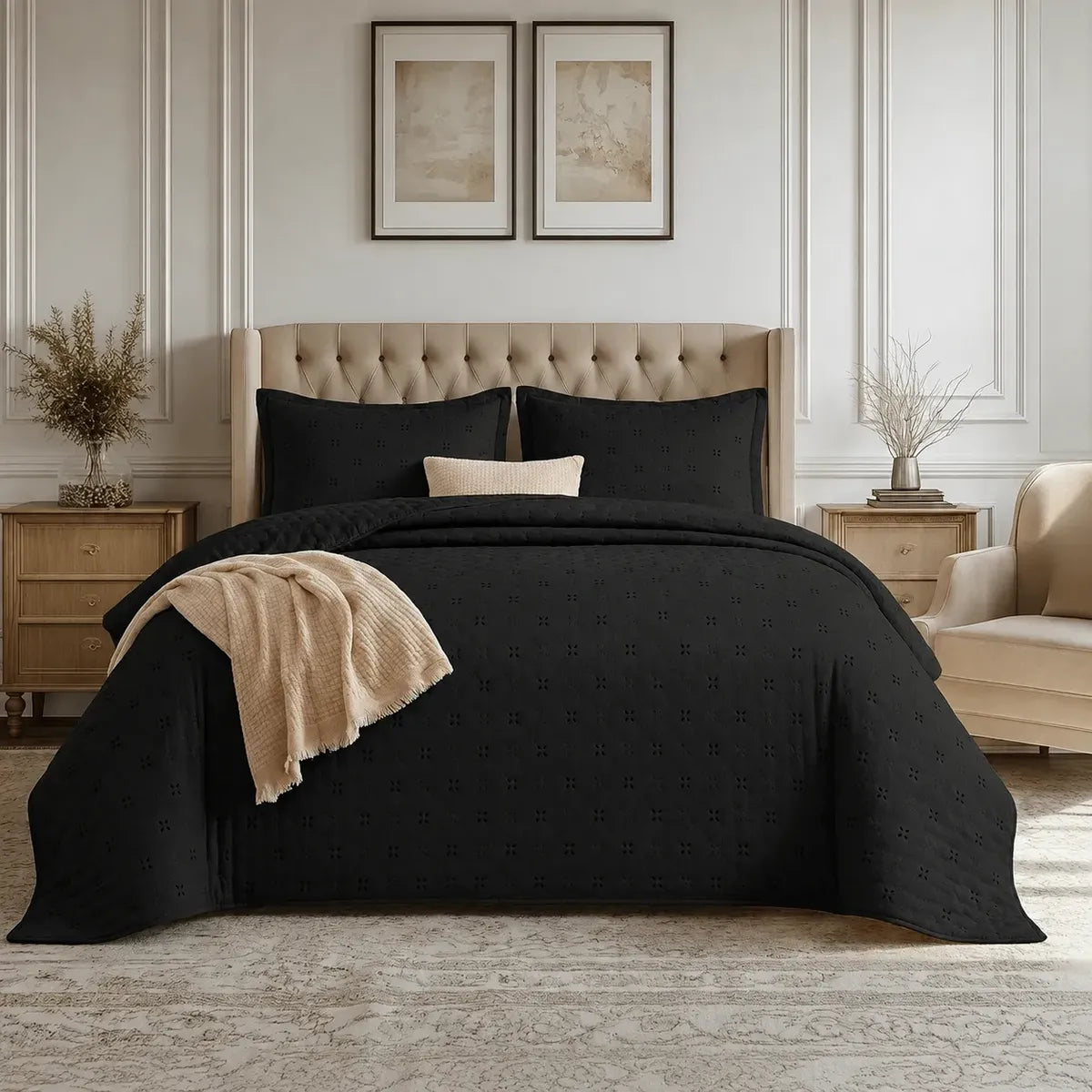 Quilt Roma King Negro