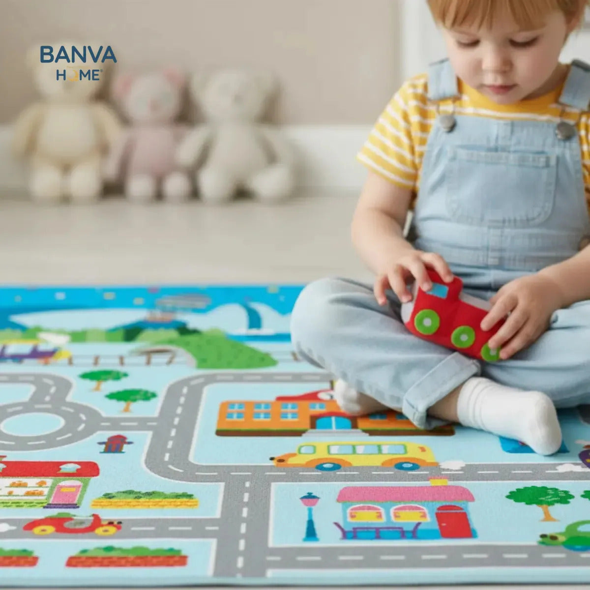 Alfombra Infantil Estampado Ciudad