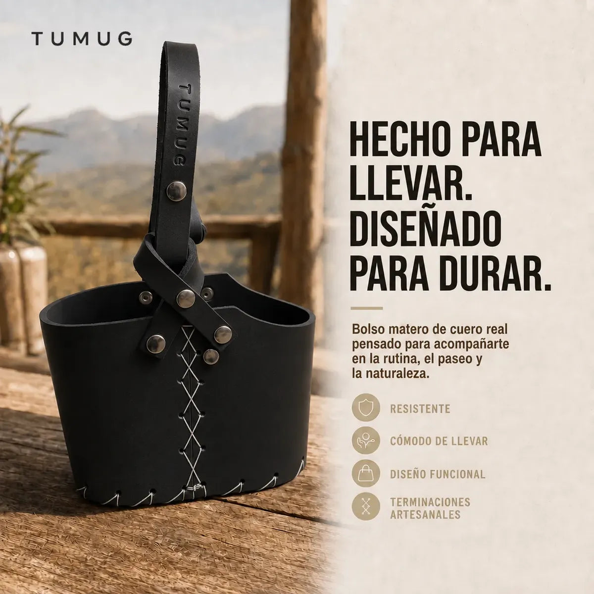 Bolso Matero Negro 2 Compartimientos Chico