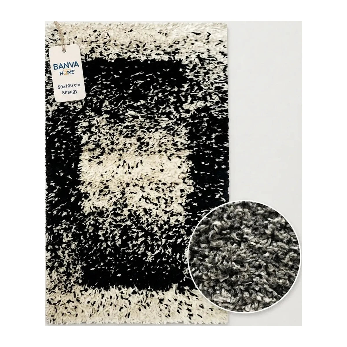 Shaggy Peluda Melange Negro 100x50