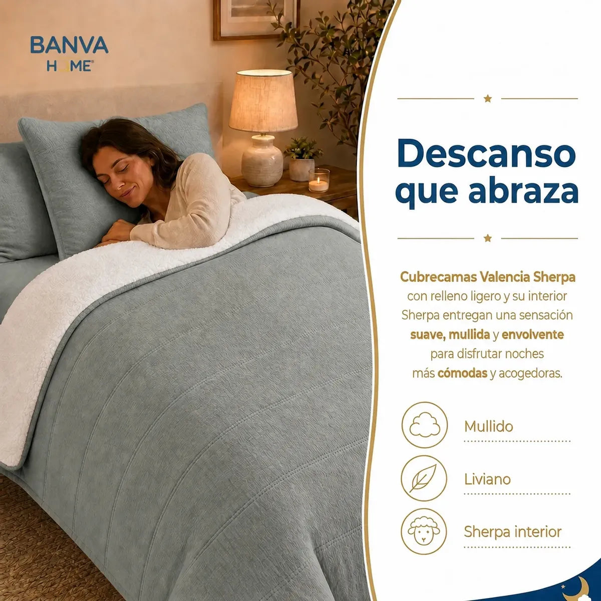 Quilt Sherpa 1.5 Plazas Gris