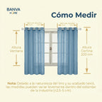 Set Cortinas Velo Lino Liso Blanco