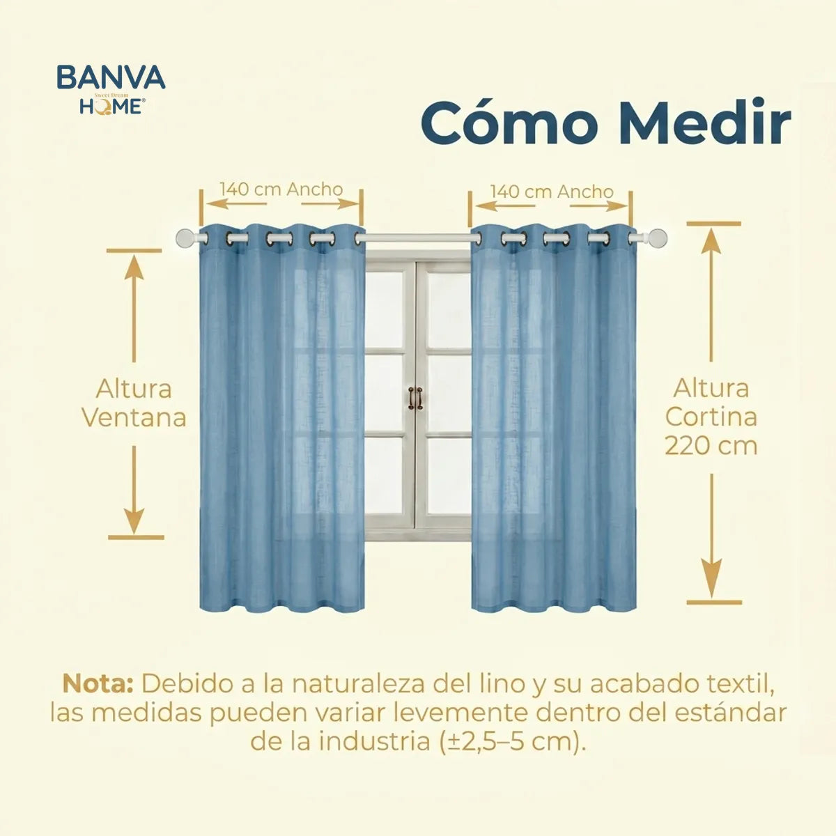 Set Cortinas Velo Lino Liso Blanco
