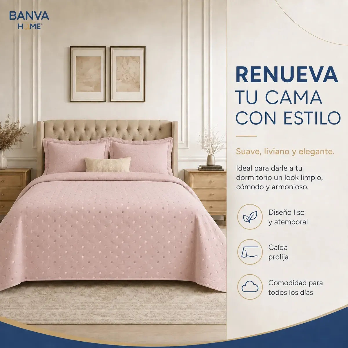 Quilt Roma Súper King Rosa
