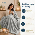 Frazada Illusions Flannel Liso 2 Plazas Gris