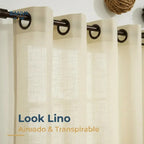Set Cortinas Velo Lino Liso Beige