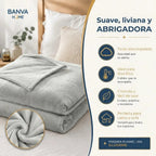 Frazada Illusions Flannel Liso 2 Plazas Gris