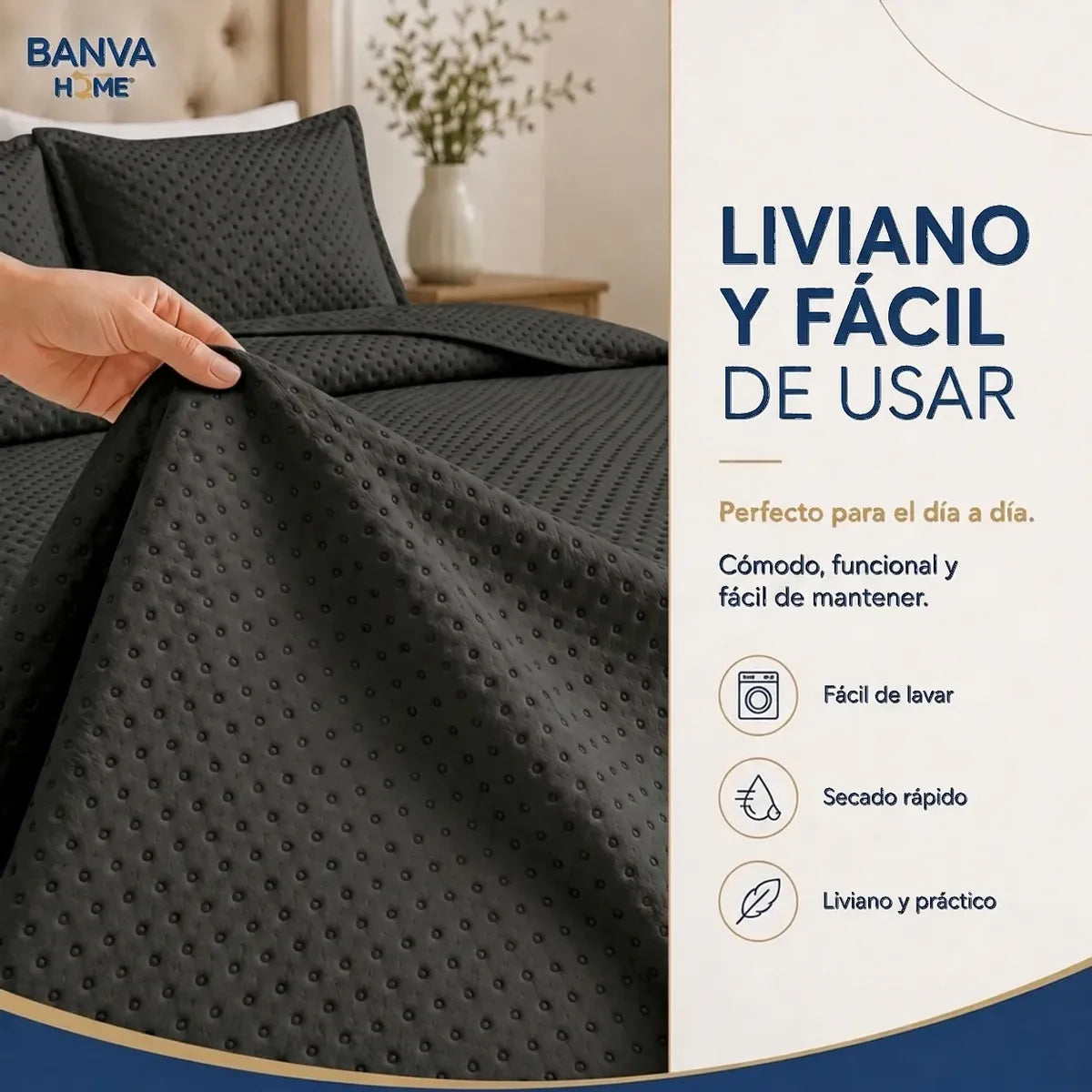 Quilt Atenas King Negro