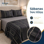 Juego Sábana Valencia 144 Hilos 2 Plazas Notré