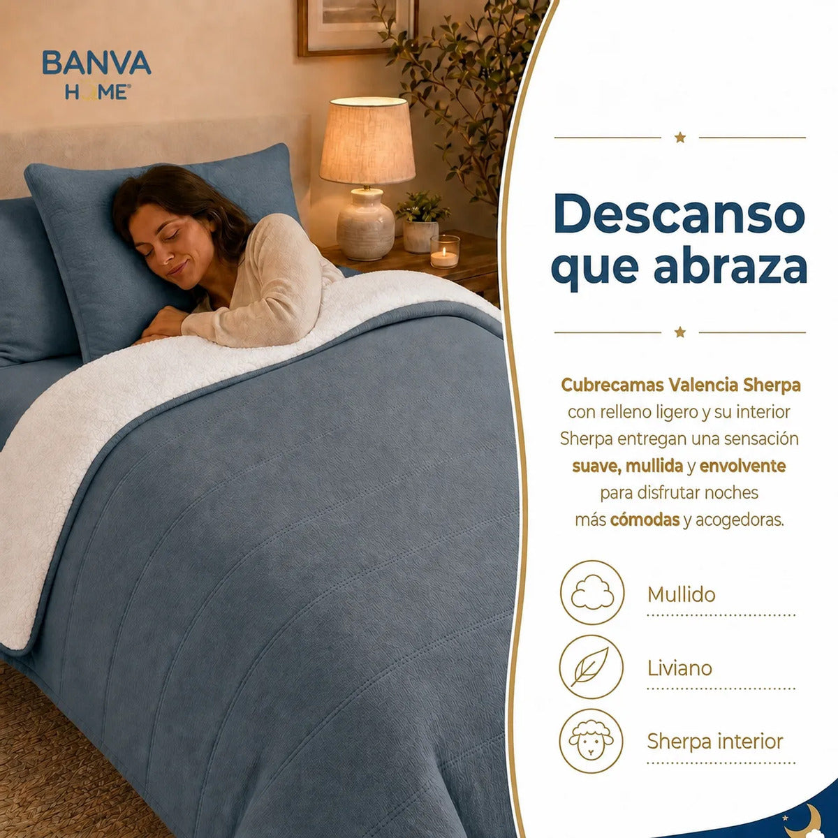 Quilt Sherpa 1.5 Plazas Azul