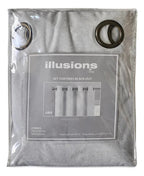 Set Cortinas Black Out Liso Gris 140x220