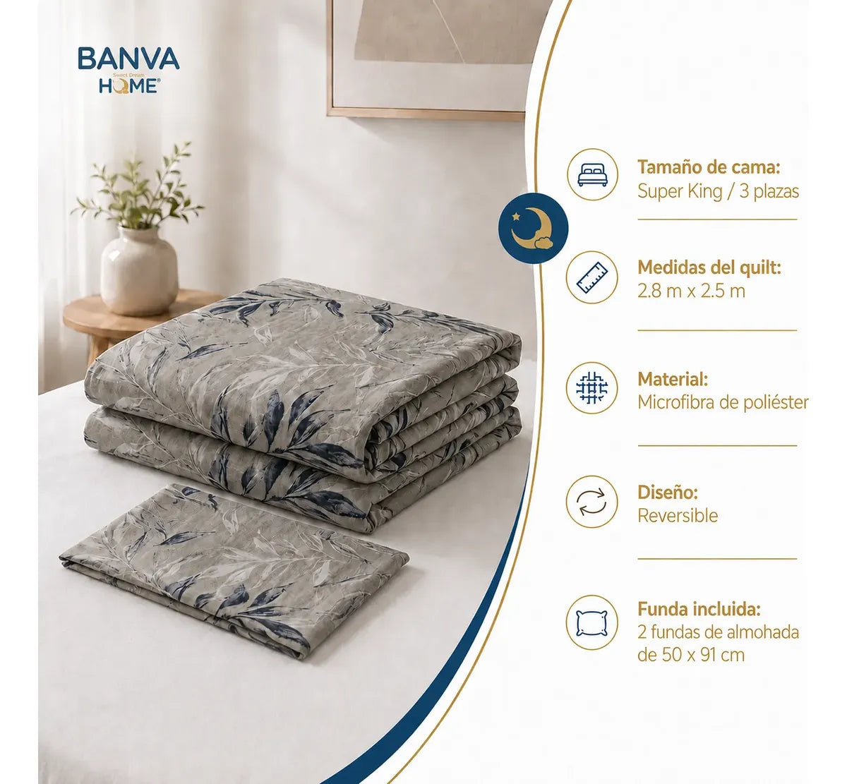 Quilt Breda Súper King Beige