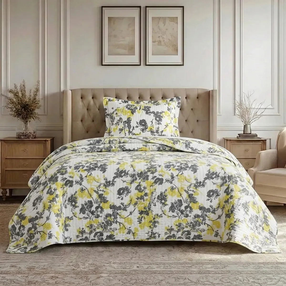 Quilt Bruselas 1.5 Plazas Amarillo