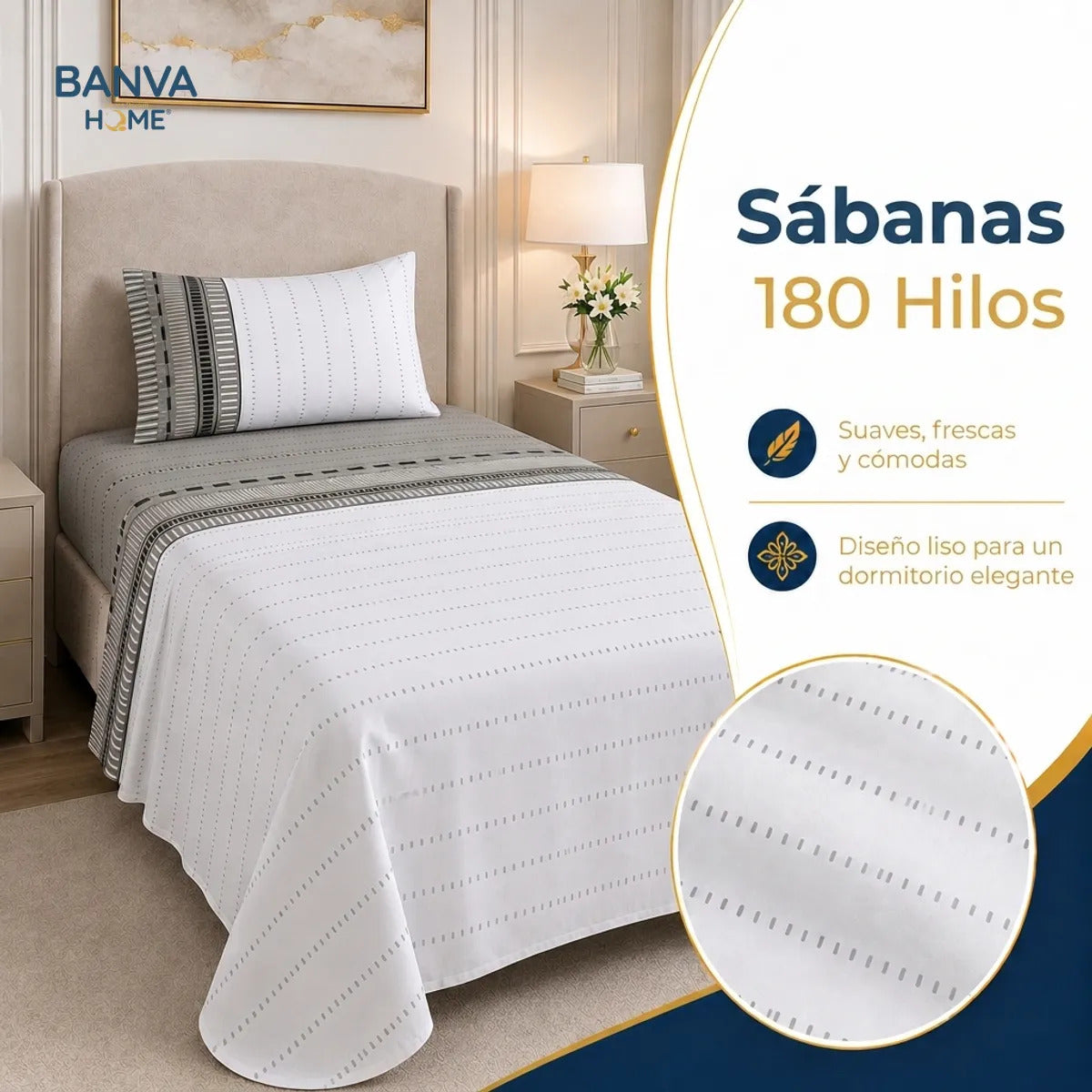 Juego Sábana Illusions 180 Hilos Bursa 1.5 Plazas