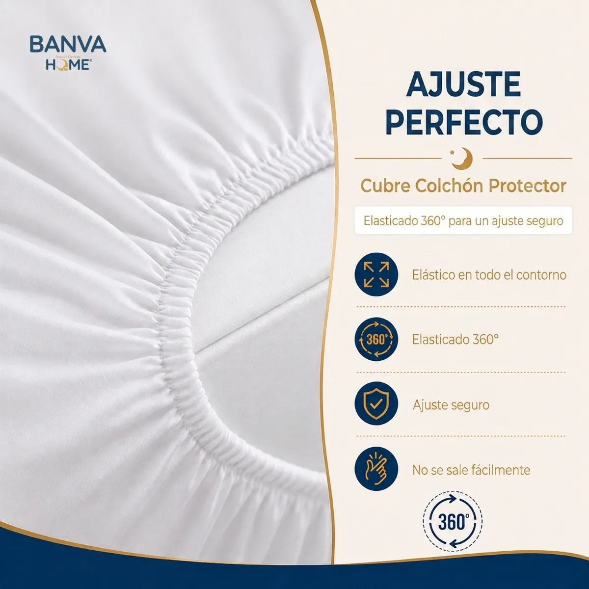 Cubrecolchón Illusions Waterproof Acolchado 1.5 Plazas Blanco
