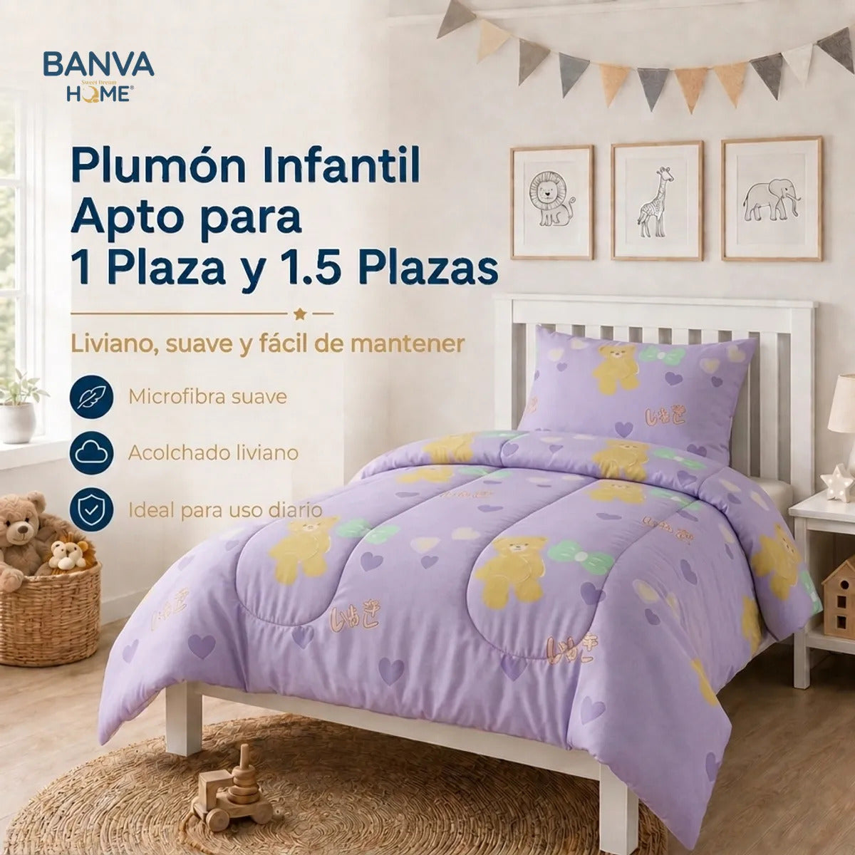 Plumón Infantil Bunnie Rosa