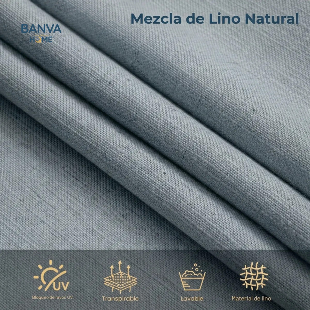 Set Cortinas Velo Lino Liso Grafito