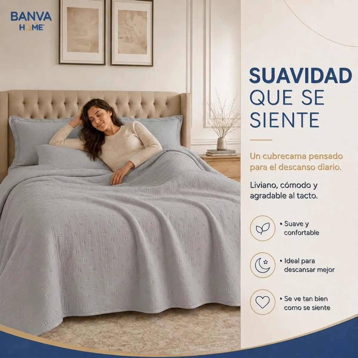 Quilt Roma 2 Plazas Gris