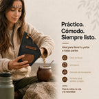 Yerbero Mate Tumug Cuero Porta Yerba 300 Gr Resistente Negro